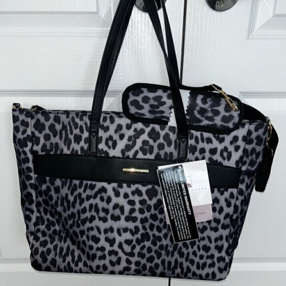 Marcy McKenna Hamptons Collection Travel Tote ONYX LEOPARD nwt
